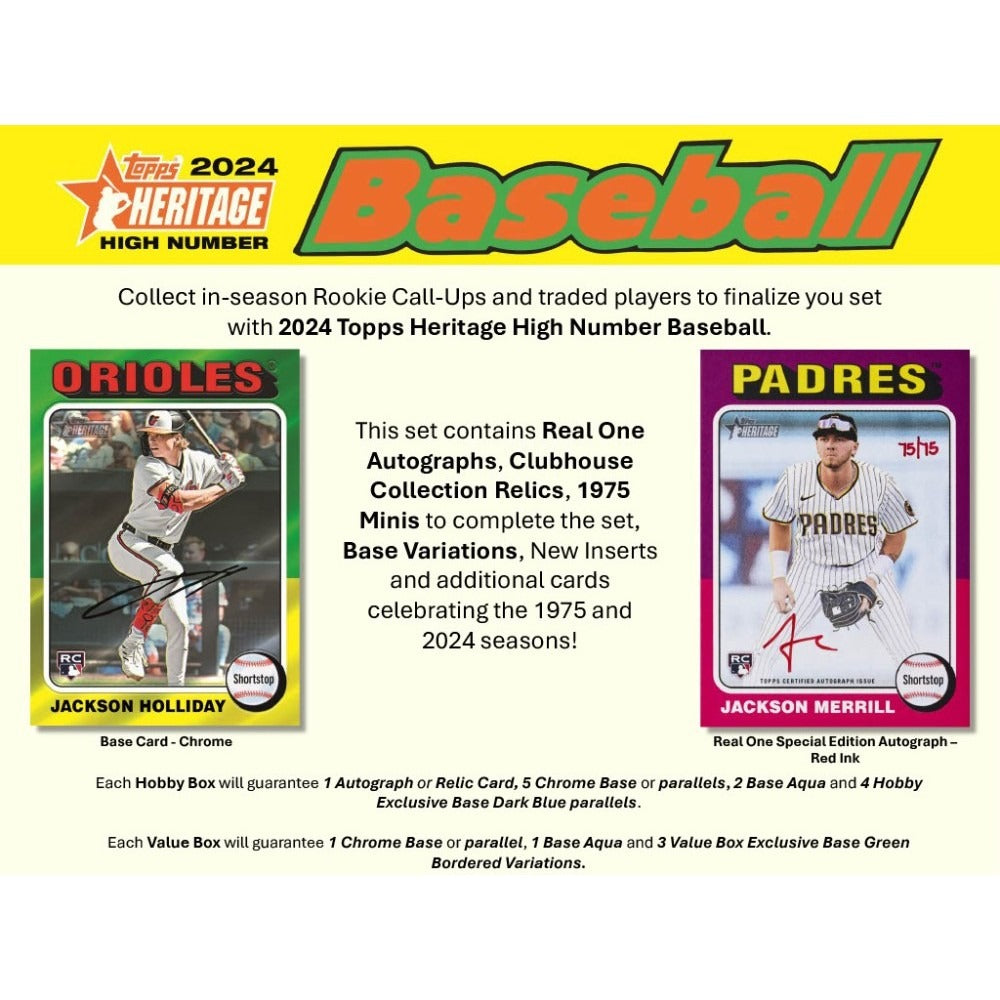 2024 Topps Heritage High Number Baseball 8-Pack Blaster Box