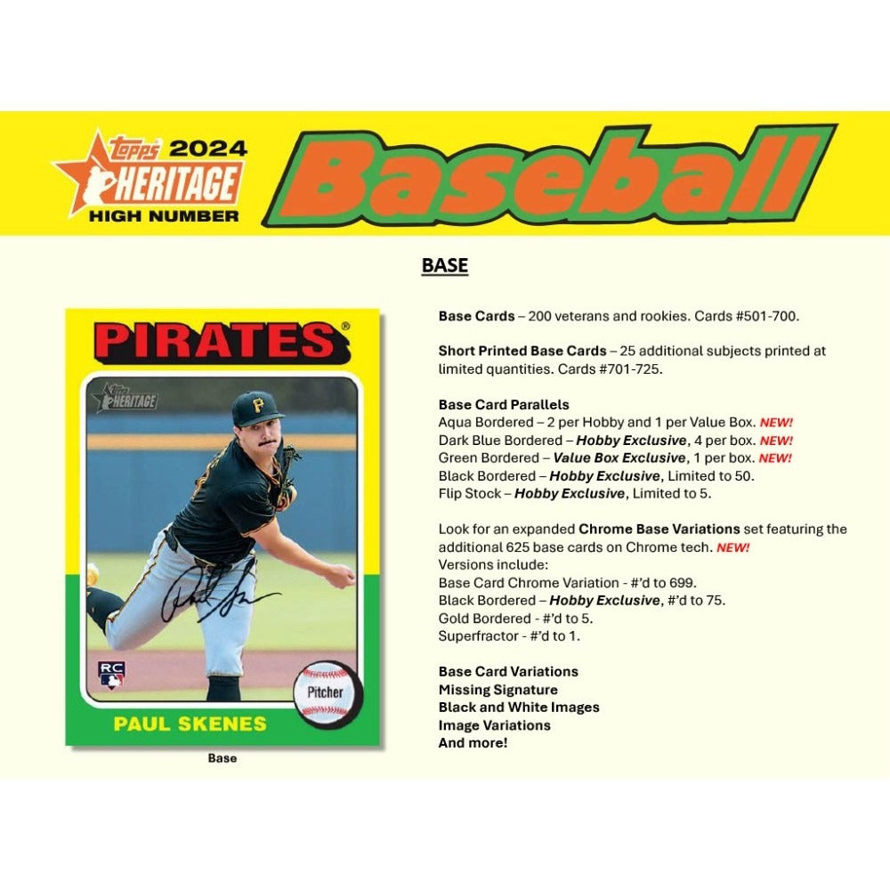 2024 Topps Heritage High Number Baseball 8-Pack Blaster Box