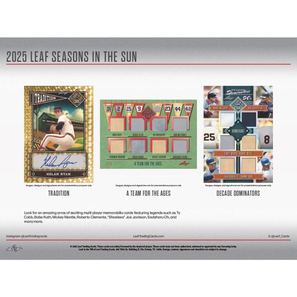 2025 Leaf Seasons In The Sun Baseball Box