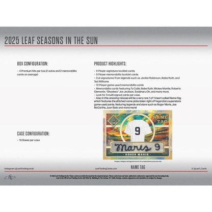 2025 Leaf Seasons In The Sun Baseball Box