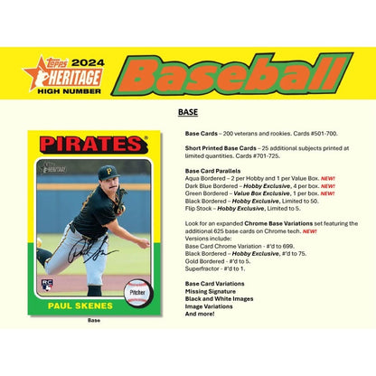 2024 Topps Heritage High Number Baseball 8-Pack Blaster Box